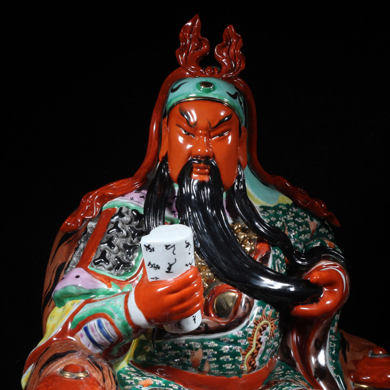 Seat reading the duke guan porcelain statute statute duke guan wen wen guan gong characters night like the spring and autumn period and the porcelain