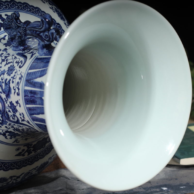 Modern technology display blue and white porcelain vase 50 to 60 ab grain ear vase elegant vase that occupy the home