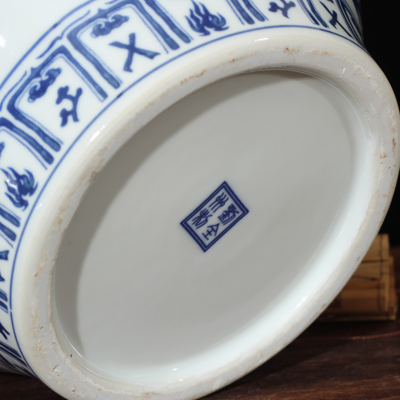 Imitation of yuan blue and white guiguzi down big pot up porcelain pot new archaize guiguzi blue and white porcelain ceramic furnishing articles