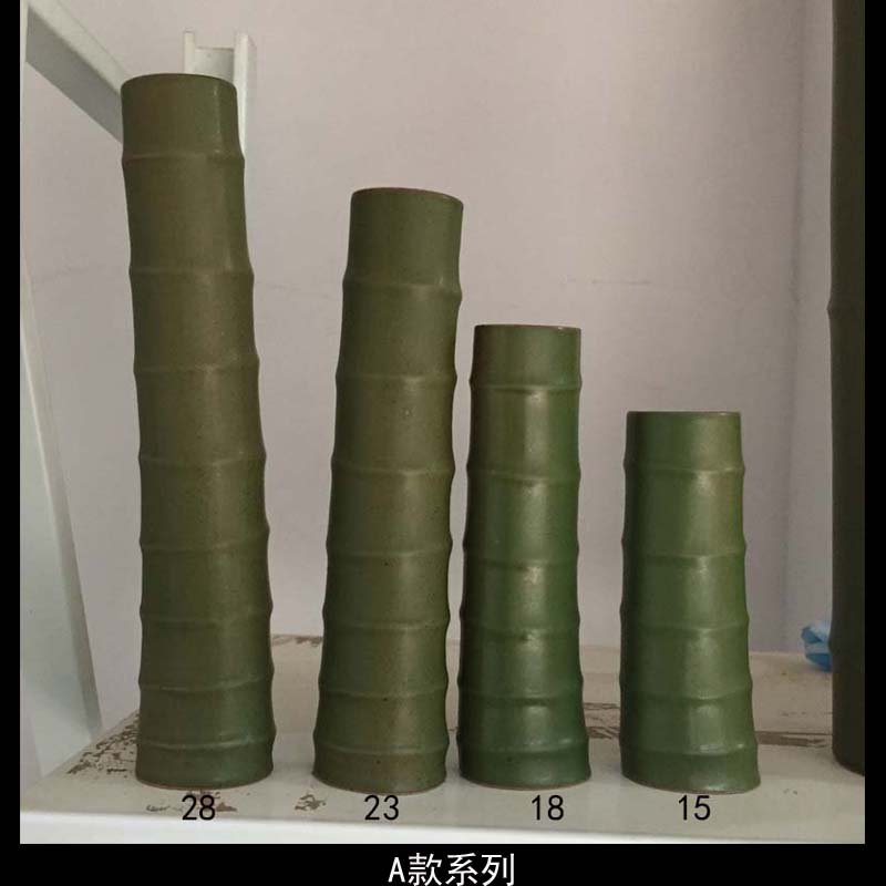 Jingdezhen porcelain simulation bamboo vase Personality bamboo series vase Porcelain bamboo joint bamboo vase art