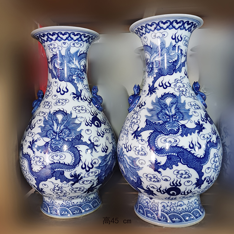 Modern technology display blue and white porcelain vase 50 to 60 ab grain ear vase elegant vase that occupy the home