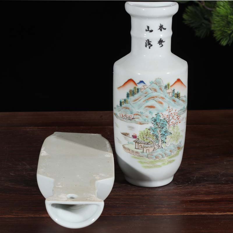 Jingdezhen full - color all hand - made 20-25 cm high hanging hanging flower vase vase color porcelain