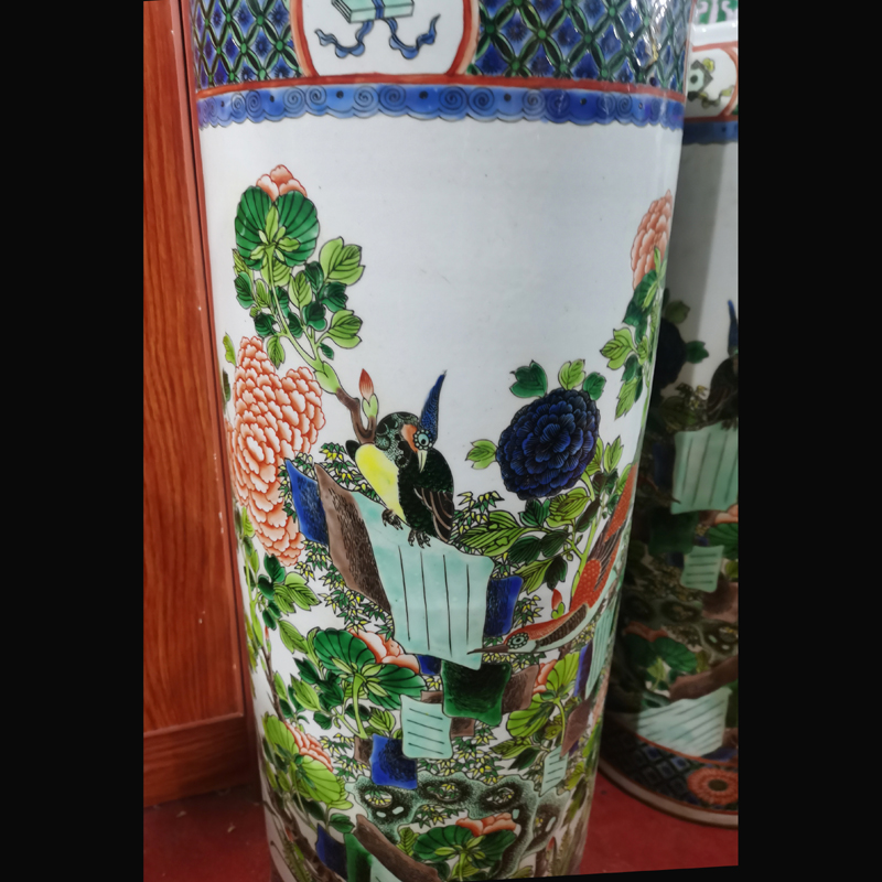 '60 high - level quiver ancient quiver dragon flower porcelain enamel painting and calligraphy