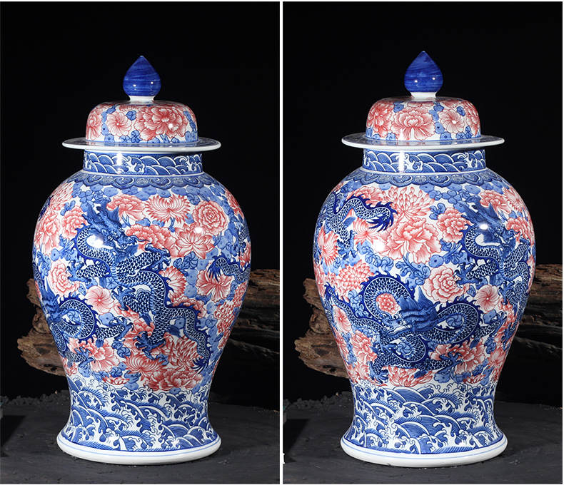 Jingdezhen porcelain youligong general porcelain jar of longfeng pattern vase 40 to 50 cm high classical high - grade vase