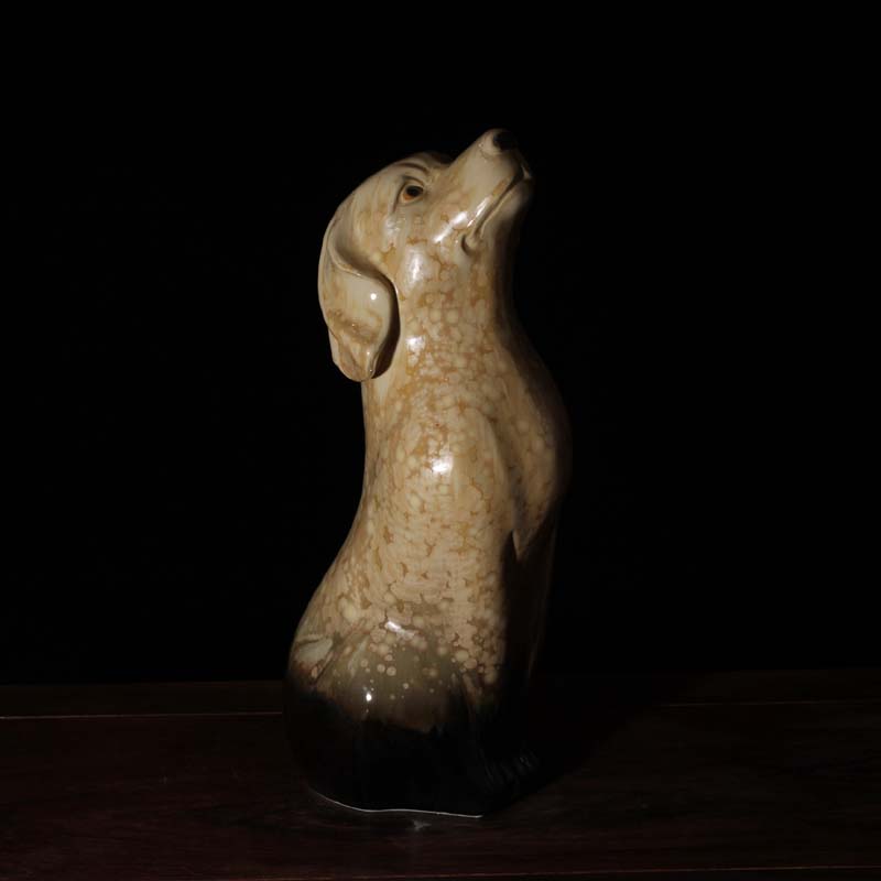 Jingdezhen up stand dog ceramic furnishing articles run big birthday present ceramic dog dog its