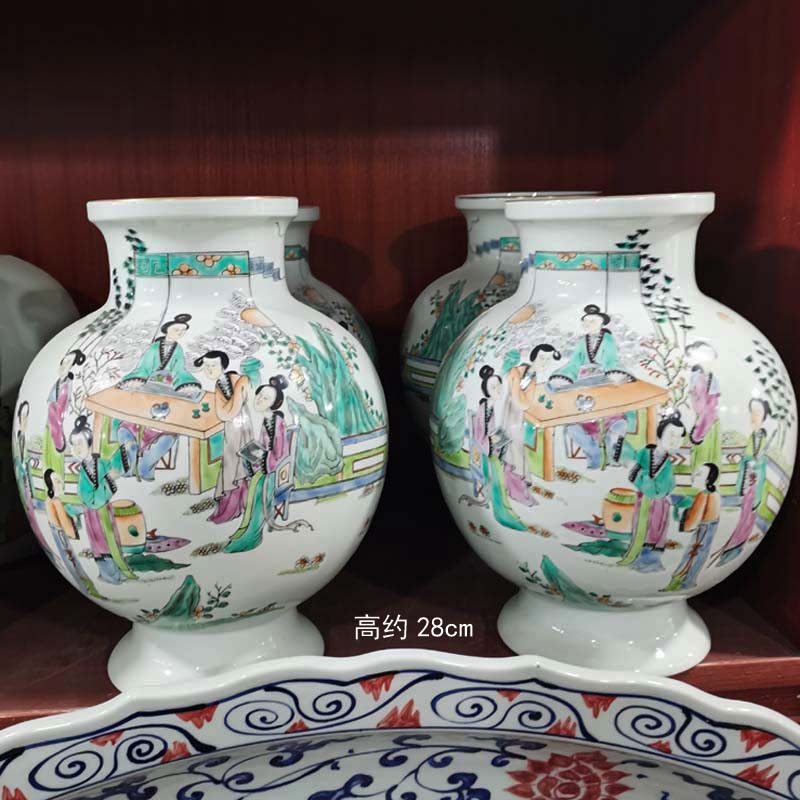 Jingdezhen lion 30 tall vases fish algae grain ladies antique vase yuanyang porcelain vases, classical decorative vase