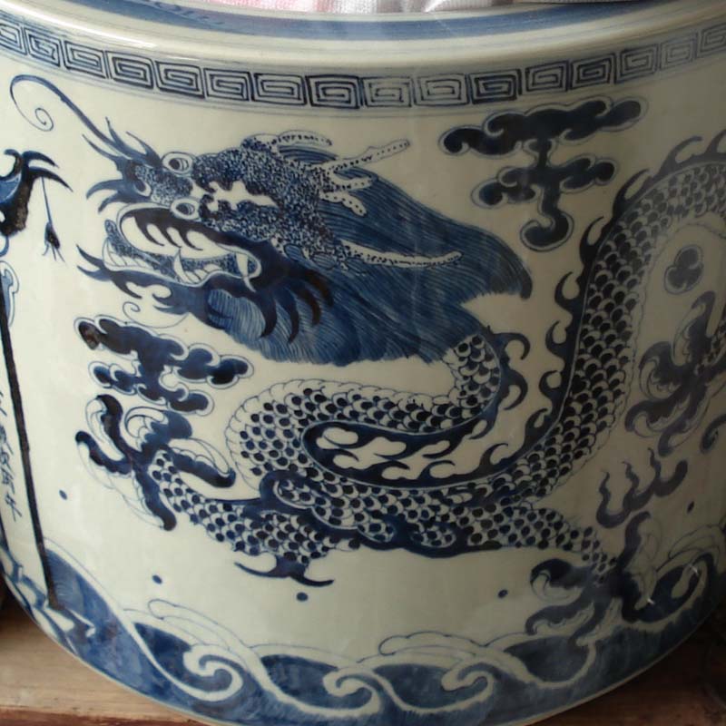 Jingdezhen hand - made dragon write custom made big censer Jingdezhen hand - made ssangyong grain porcelain temple incense buner