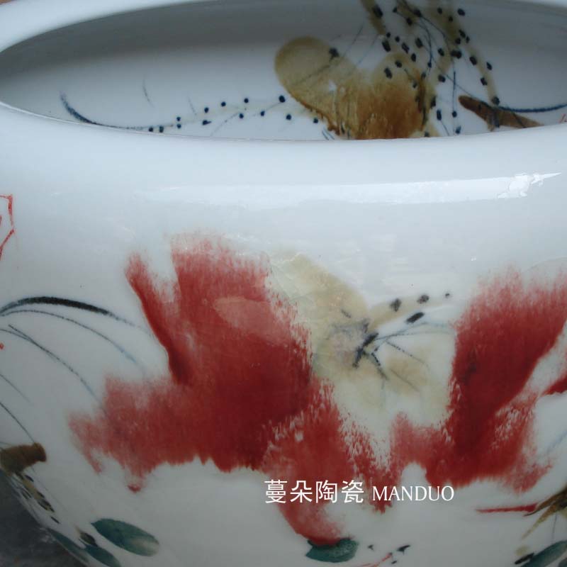 Jingdezhen ceramic aquarium high - grade culture vats lotus lotus goldfish high - grade porcelain culture vats