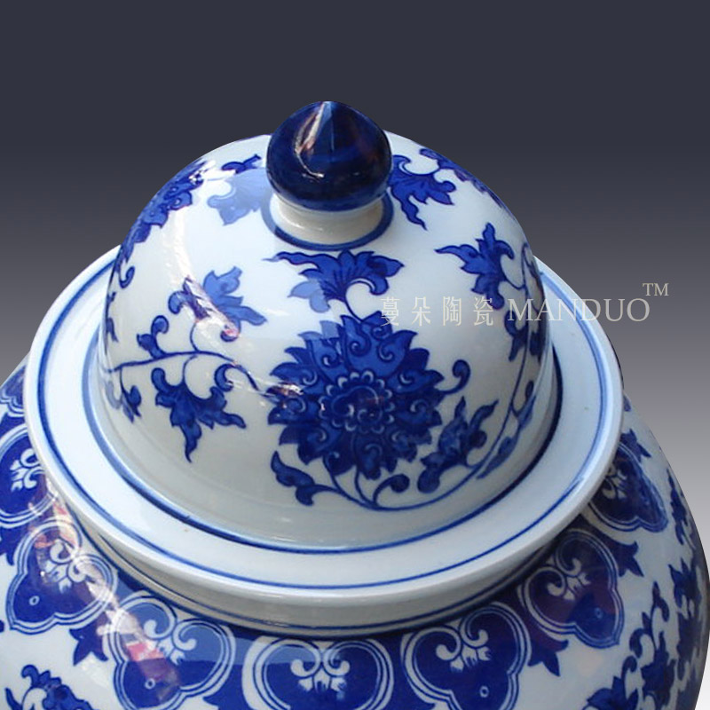 Jingdezhen porcelain art bound branches connect the general pot of high - grade porcelain pot ceramic furnishings classical furnishings
