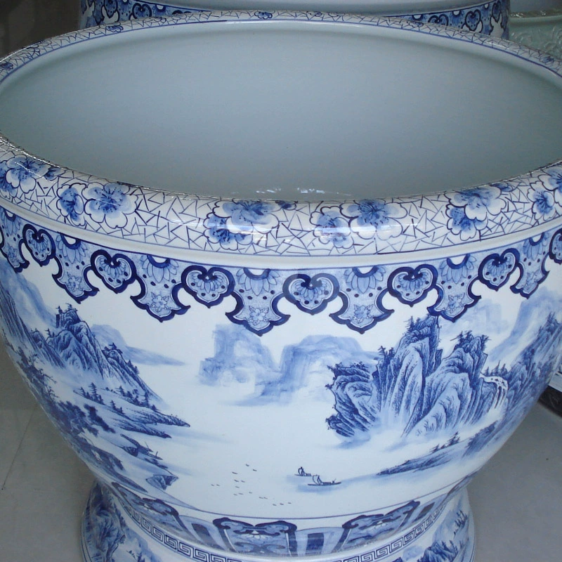 Jingdezhen 100 cm diameter cylinder with China foot China VAT elegant round expressions using China VAT landscape