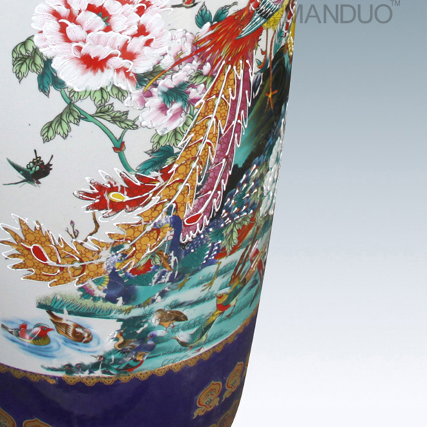 Jingdezhen Jingdezhen painting of flowers and big vase landing landing vase company to open the vase
