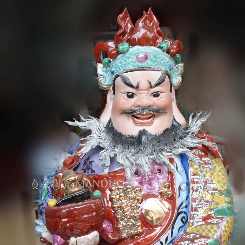 Jingdezhen 50 cm high Zhao Gongming mammon furnishing articles mighty god of fortune wu mammon characters, like three - dimensional porcelain