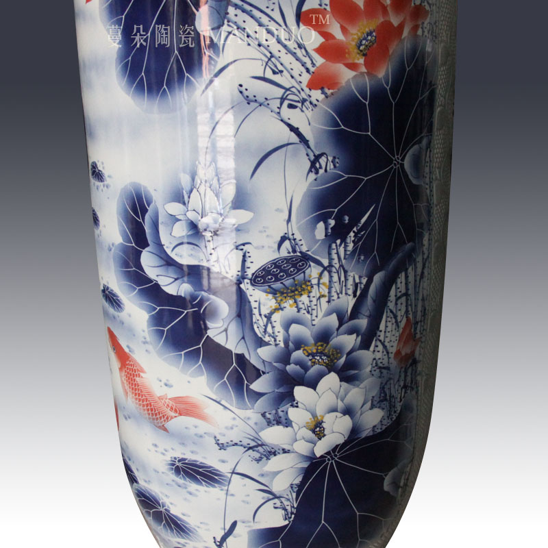 Jingdezhen hand - made of blue and white in successive years more than straight quiver vase business hall landing display vase
