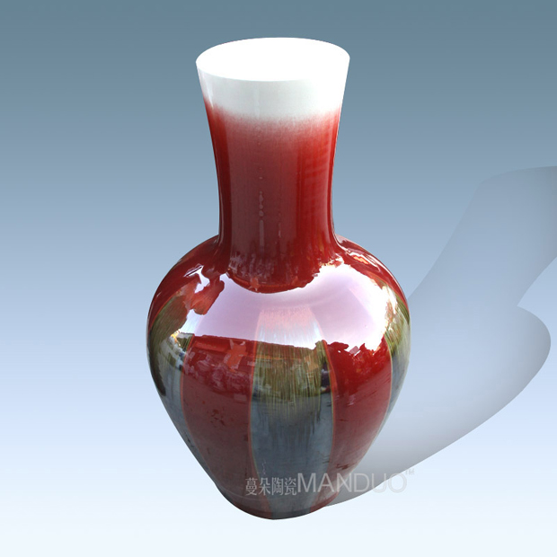 Jingdezhen high - grade floor vase ruby red high temperature variable glaze vase high - end value - added sitting room adornment