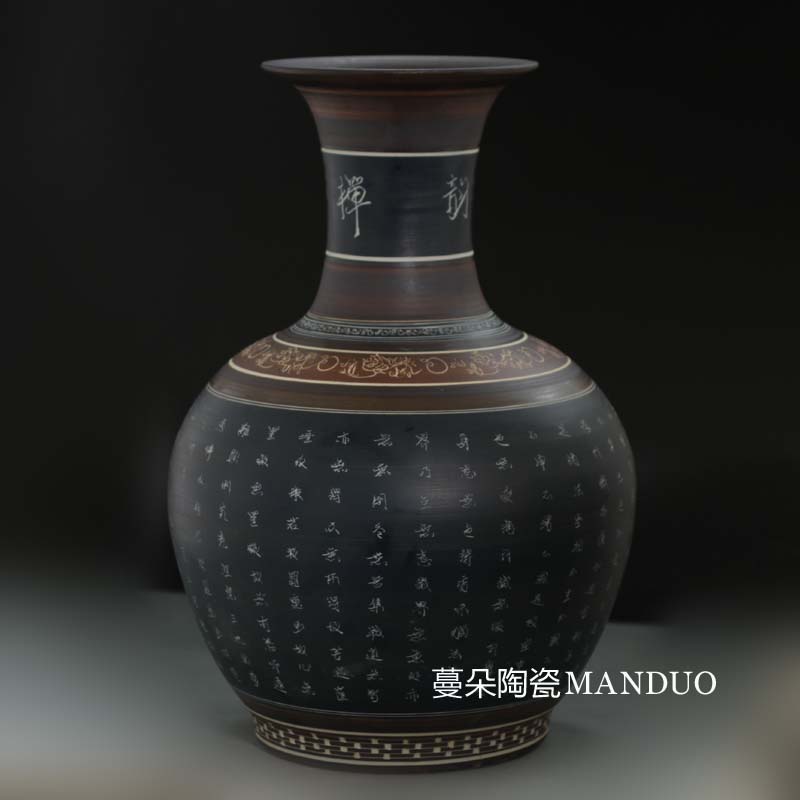 Jingdezhen high - grade classical text display vase replicate the sitting room place study ceramic vase