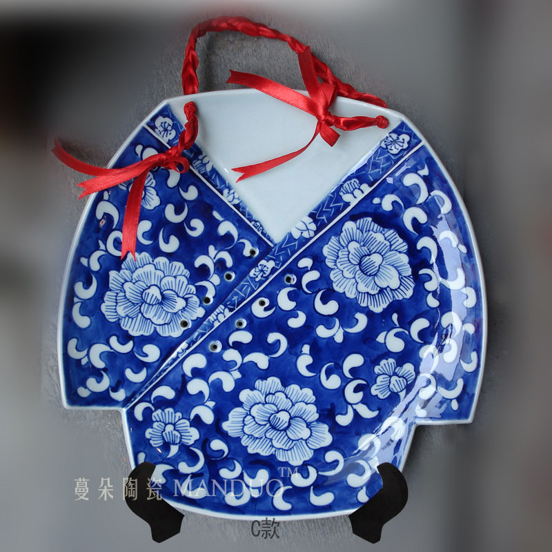 Jingdezhen blue and white cheongsam hand - made decorative porcelain its character decorative porcelain porcelain hanging blue and white, thanks