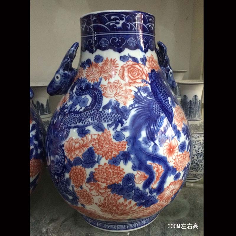 Jingdezhen porcelain youligong longfeng grain ears zun ceramic vase cover tank general practical storage POTS