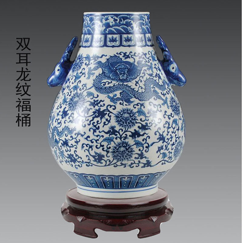 Jingdezhen painting happy auspicious patterns tube display vase deer painting porcelain vases, antique vase