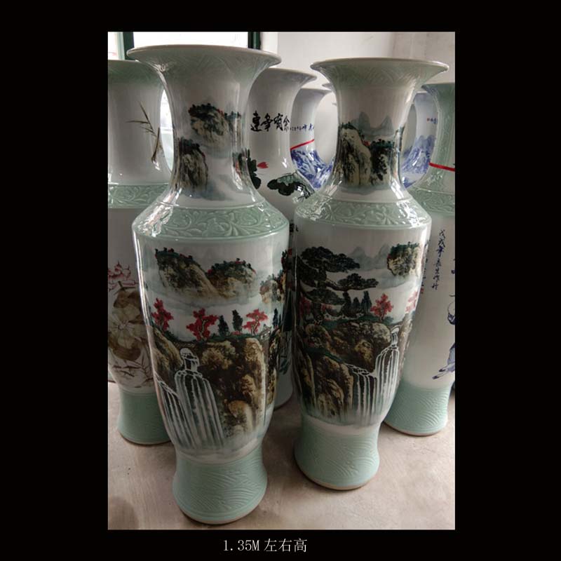 Sabingga sukdun dergici jimbi jingdezhen blue and white landscape ink lotus by patterns of new home sitting room furnishings vase