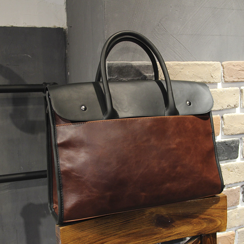 2022 New Men's Single Shoulder Bag Fashion Trends Handbag Briefcase Business Package OL Men's Skewed Satchel Bag