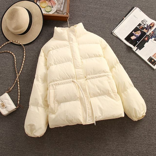 Short padded clothes women's winter 2022 new Korean style thickened small man with a waist stand collar bread jacket cotton jacket