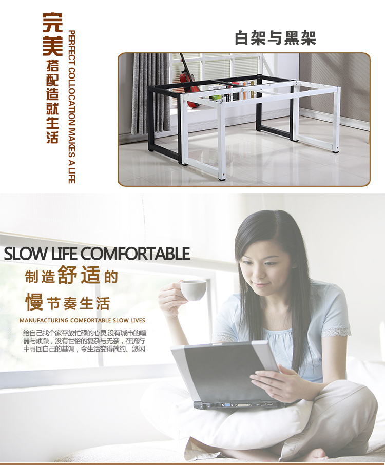 Bàn máy tính đơn giản để bàn thép bàn gia đình Bàn đơn giản hiện đại đôi bàn viết - Bàn bàn xếp gỗ