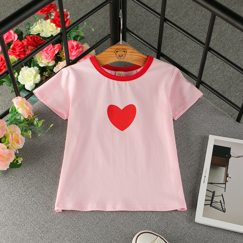 Cô gái thời trang new cartoon puppy in ngắn tay t-shirt 2018 mùa hè mát mẻ vòng cổ áo sơ mi bé quần áo