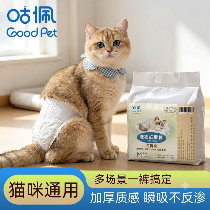 Gupai Pet Diapers for Cats, Unisex, Suitable for Kittens and Young Cats, Safe Anti-Mating Pee Pads Gupai Pet Diapers for Cats, Unisex, Suitable for Kittens and Young Cats, Safe Anti-Mating Pee Pads