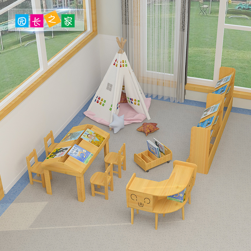 Garden Long House Boyuan Painted Ben Reading Area Solid Wood Table Log Corner Cabinet Creative Pine Wood Children Plotter district furniture