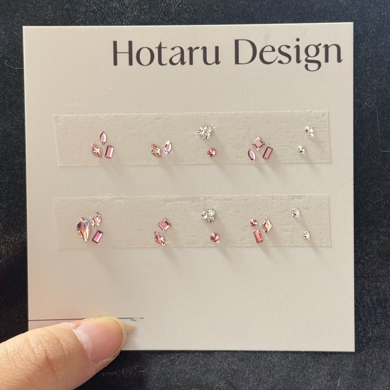 Swarovski Nail Art Diamond Material Kit, Everyday Pink and White Small Diamonds, Same Style as Angelababy, Nail Art Diamonds for Natural Nails and Short Nails