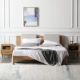 Yangge Bắc Âu gỗ đôi giường hiện đại tối giản túi mềm có thể tháo rời và có thể giặt đôi đơn 1,8 mét 1,5 mét gỗ sồi trắng - Giường
