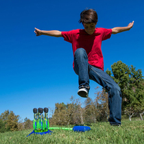 Pneumatic luminous rockets children stepping on outdoor parent-child sports jumping launcher square park toys