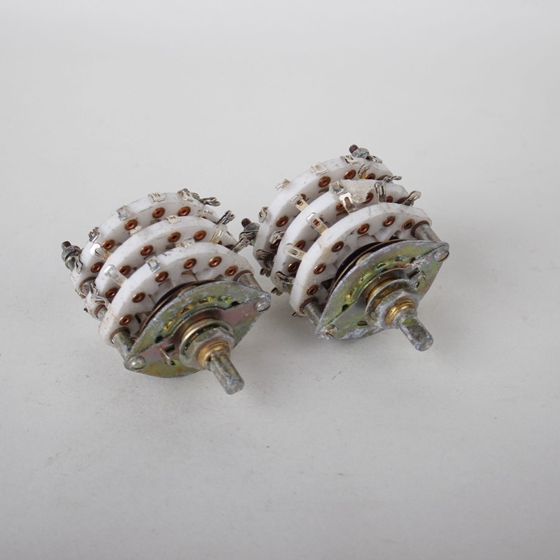 New 3-layer screw-off 10 lower for 10-gear silver plated copper band switch ceramic rotary switch