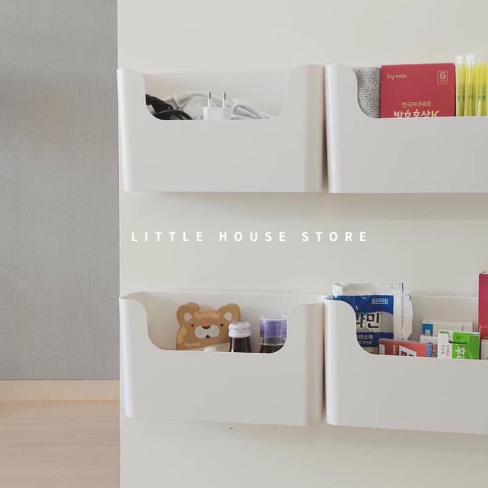 Little House ) Paste-free nail wall hanging container box 2