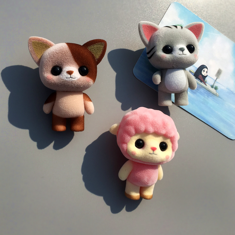 Cartoon Cute Healing Ensemble Plush Fridge Crash-proof Patch Panda Paparazzi animal fridge with magnet idea