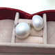 Nuclear-free super extra large natural pearl earrings 12-13-14-15-16-17-18mm strong light flawless silver