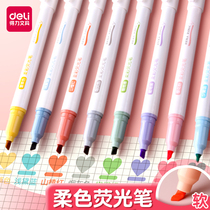 Able 6 Color Macarons Color Ensemble Light Cole Fluorescent Pen Office Students Universal Round Pole Eye-catching Key Mark Record