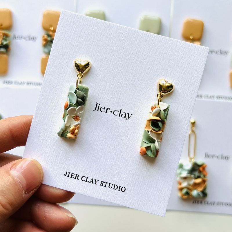 Jier Clay Soft Pottery Handmade Earrings Original Design