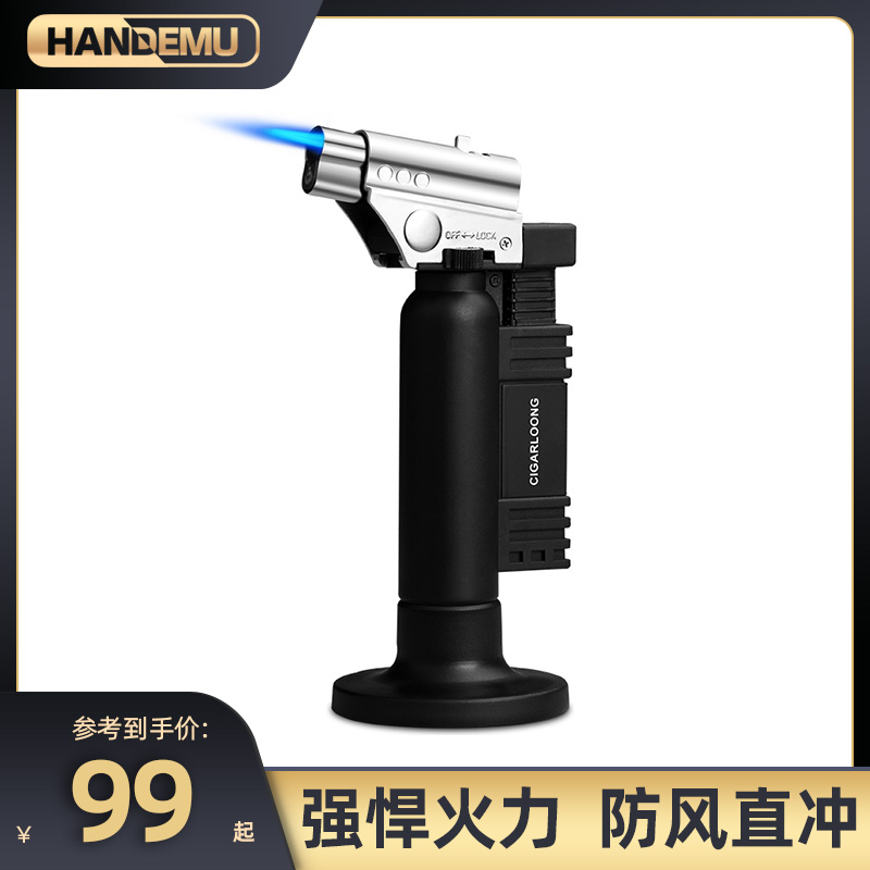 Cigar Lighter Men's Straight Ignition Windproof Super Large Personality Creative Fashion Electronic Cigarette Lighter