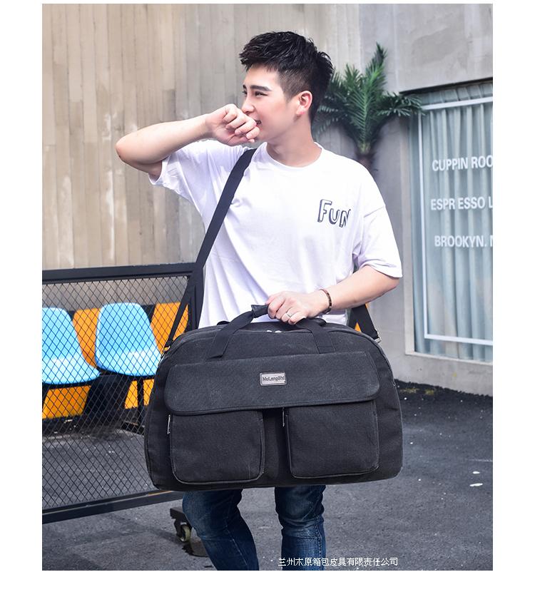 Gỗ gốc retro vải du lịch công suất lớn túi du lịch xách tay du lịch bao bì quần áo túi hành lý túi nữ du lịch túi nam túi du lịch cao cấp