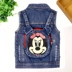 Trẻ em denim vest nam giản dị mùa xuân và mùa thu áo khoác ba lỗ có mũ bé gái Áo ghi lê