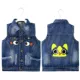 Trẻ em denim vest nam giản dị mùa xuân và mùa thu áo khoác ba lỗ có mũ bé gái