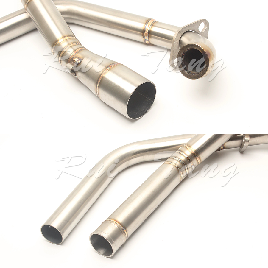 Sửa đổi xe máy Yamaha R15 kết nối ống xả đầy đủ của phần giữa thép không gỉ xe thể thao giao diện ống xả - Ống xả xe máy bô xe máy exciter 150