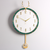 Nordic deer head clock clock home living room light luxury fashion personality creative modern simple clock silent watch