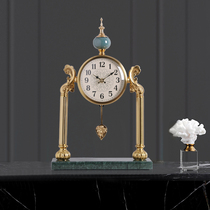 New living room clock seat bell American retro home TV cabinet Decorative Pendulum clock muted desktop quartz clock