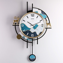 Large number clock hanging bell household living room decoration Fashion creative modern minimalist personality light lavish hanging wall silent clock