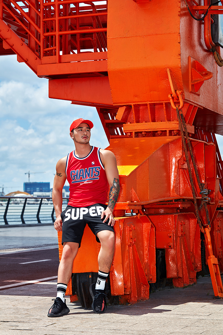 HANSBENNY vest thể thao nam cotton in thể thao giản dị thể dục thể thao bãi biển bóng rổ mùa hè thủy triều áo khoác mùa đông nam