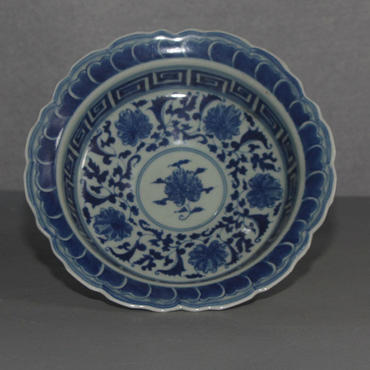 Джингджэнь Глазурь низ цвет синий и белый рисование цветы высокая Порт ножного порока двойное кольцо старые модели Играть собирать домой китайский стиль украшение фарфор