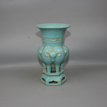 Jingdezhen Song Ru Kiln Three Bull Heads Bottle Top Five Kilns Ancient Play Antique Collection Old Goods Ancient Porcelain Pendulum Pieces