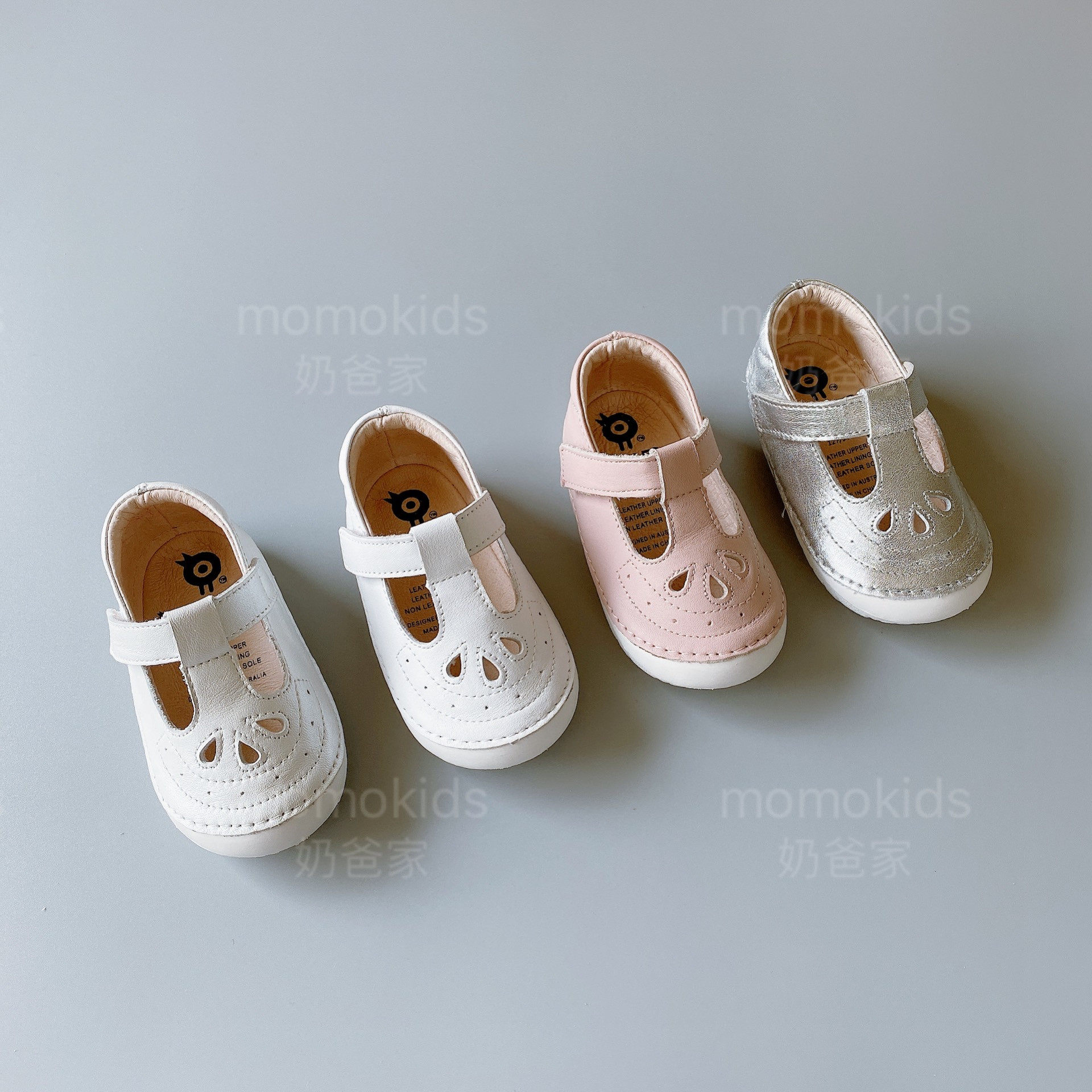 Milk Dads Home Australia Old Soles Children Genuine Leather Walking Shoes 4022 Magic Stick Soft Bottom Abrasion Resistant Sandals